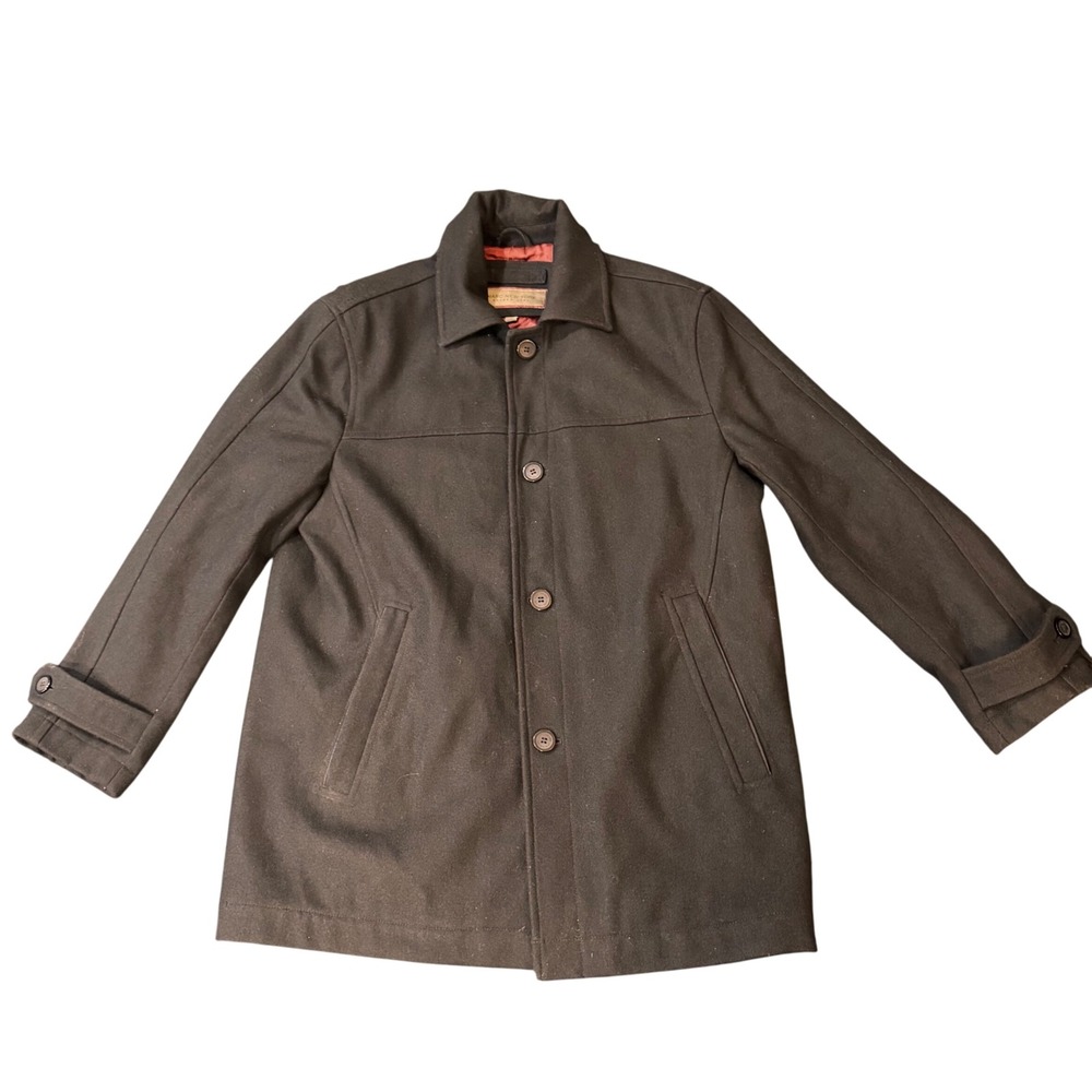 Marc New‎ York Andrew Marc Black Wool Blend Button Front Car Coat